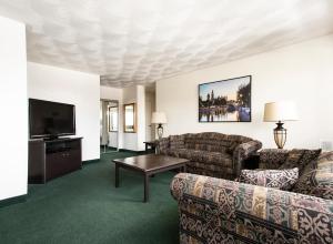 渥太华商务酒店的带沙发和平面电视的客厅