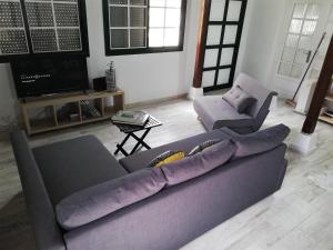 绍萨尔CASA RURAL LIMÓN Y SOL的带沙发和电视的客厅