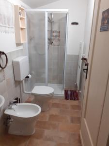 ParetoCascina Merlo Country House的一间带卫生间和淋浴的浴室