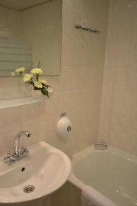 布尔诺A-奥斯特里茨酒店的浴室配有水槽、浴缸和水槽