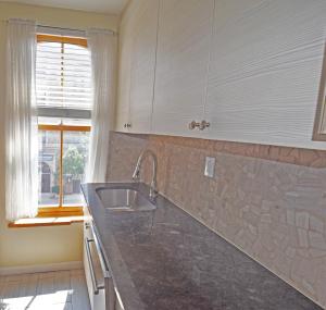 泽西市Riverhouse Extended Stay Apartment的厨房设有水槽和窗户。