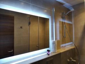 巴塞罗那堡垒膳食公寓的带淋浴和大镜子的浴室