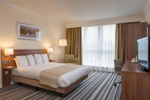 科尔切斯特假日科尔切斯特酒店的配有一张床和一台平面电视的酒店客房