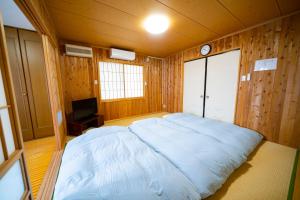 MitsuneHachijyo-island Blue Eight -八丈島ブルーエイト-的一间带大床和电视的卧室