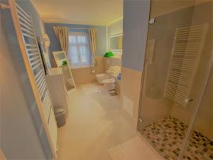 若特阿赫-埃根Ferienwohnung Giacomelli 4的带淋浴和卫生间的浴室