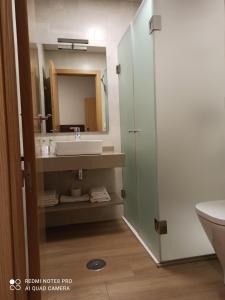 普里埃格·德·科尔多巴哈斯特利亚拉菲旅馆的一间带水槽和镜子的浴室