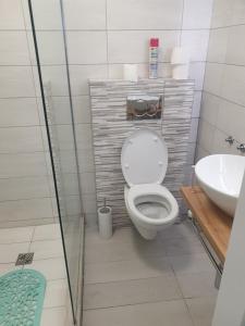 布勒伊-切尔维尼亚Alfastudio的一间带卫生间和水槽的浴室