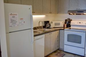 维雷亚Mana Kai 311A的厨房配有白色家电和白色冰箱