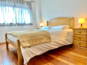 布拉加University of Minho- INL Campus Gualtar Apartment的一间卧室设有一张大床和一个窗户。
