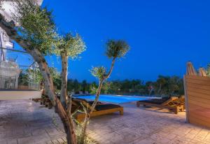 拉加纳斯Litore Luxury Living的夜间带游泳池的别墅