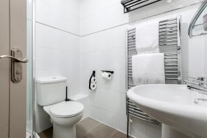 马洛Crazy Fox Hurley Boutique B&B的白色的浴室设有卫生间和水槽。