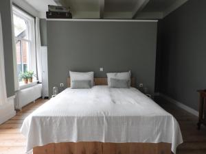 贝德姆Het Ellerhoes的一间卧室配有一张带白色床单的大床