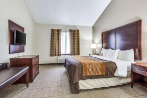 爱田康福特茵套房酒店 - 达拉斯市场中心客房内的一张或多张床位