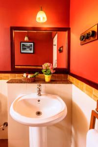 乔奥诺奥尔Teanest by Nature Resorts的浴室设有白色水槽和镜子