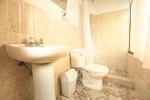库斯科安第斯梦想酒店的一间带水槽和卫生间的浴室