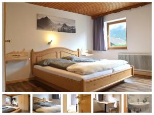 HäselgehrPension Lichtspitze的卧室两张照片,配有一张床和一个窗户