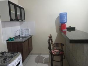 卡罗莱纳Casa de temporadas Simone/ Rafael的一间带水槽和炉灶的小厨房