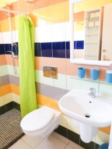 卡拉帕泰拉Casa do Lado的一间带卫生间和水槽的浴室