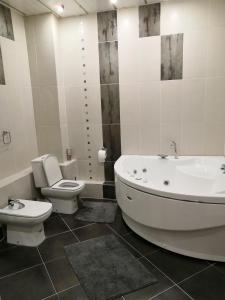 科夫罗夫Palazzo Kovrov的带浴缸、卫生间和盥洗盆的浴室