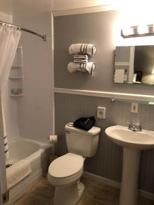 OramelOakes Oramel Inn的浴室配有白色卫生间和盥洗盆。