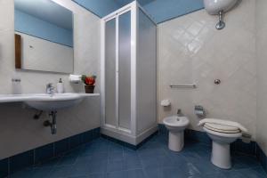 泰拉西尼卡萨曼泽拉酒店的一间带卫生间和水槽的浴室