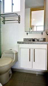 布卡拉曼加AMOBLADOS MCCORMICK的一间带卫生间、水槽和镜子的浴室