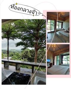 王南安科Baan Suan Plearndara的树屋照片的拼贴