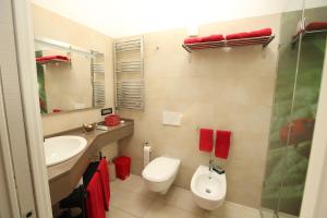 多索博诺艾桑提住宿加早餐旅馆的一间带卫生间、水槽和镜子的浴室