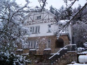 胡法利兹毕多雷斯基床和早餐的房屋前面有雪覆盖