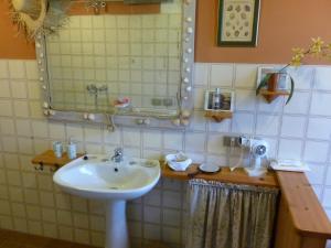 亚历山德里亚B&B Casa Manuelli的一间带水槽和镜子的浴室
