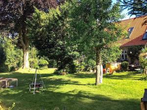 森讷堡10 person holiday home in S nderborg的一个带树和秋千的院子