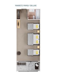 佩里舍峡谷玛丽兹酒店的 ⁇ 染一个马里奥特家庭浴室的平面图