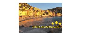 卡莫利La Camogliese Hotel B&B的一张城市海报与la cancinea酒店