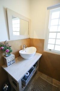 惠灵顿Jacaranda Wine And Guestfarm的浴室设有白色水槽和镜子