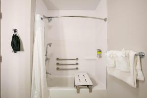 杰克逊维尔Holiday Inn Express & Suites Jacksonville - Town Center, an IHG Hotel的带淋浴、浴缸和毛巾的浴室