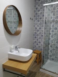 洛里加EntreSocalcos的一间带水槽和淋浴的浴室