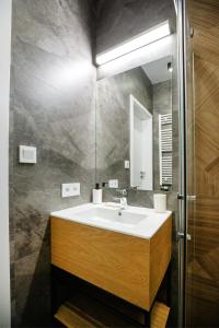 卢布林iroom的一间带水槽和镜子的浴室