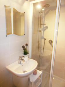 巴里Twins Apartments的一间带水槽和淋浴的浴室