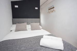 托特尼斯Cosy, modern annexe in Totnes的卧室配有一张带两个枕头的大白色床