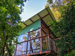 蒙泰韦尔德哥斯达黎加Quality Cabins Monteverde的树屋,树上设有阳台
