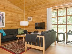 埃贝尔托夫特Peaceful Holiday Home in Jutland with Sauna的带沙发和电视的客厅