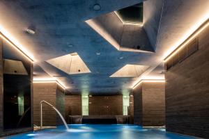 卡罗维发利普普大飯店的一个带天花板的房间的大型游泳池