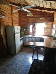 坦迪尔Cabañas Monje的厨房配有冰箱和桌子