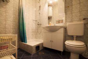 波尔Apartments Radić的浴室配有卫生间、盥洗盆和淋浴。