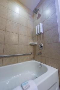 考特尼Bayview Hotel的带浴缸和卫生间的浴室。