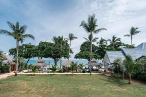 查汶King's Garden Resort - SHA Plus的享有棕榈树度假村的场地景色