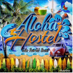 卡波布里奥Aloha hostel cabo frio的一辆汽车上的马利布酒店标志