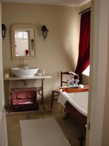 乔治迪瓦恩维斯旅馆的一间带水槽和镜子的浴室