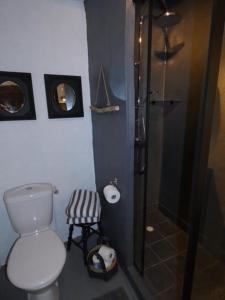 希农吉维尔庄园酒店的一间带卫生间和淋浴的浴室