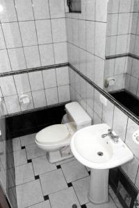 库斯科水之喷泉酒店的一间带卫生间和水槽的浴室